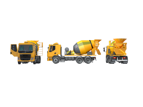 Construction Concrete Mixer Truck Modello 3D