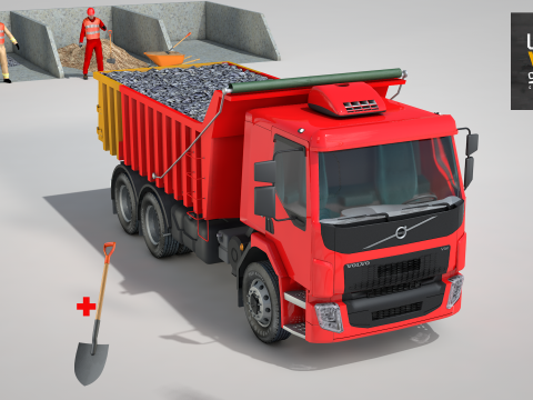 Construction Dump Truck Modello 3D