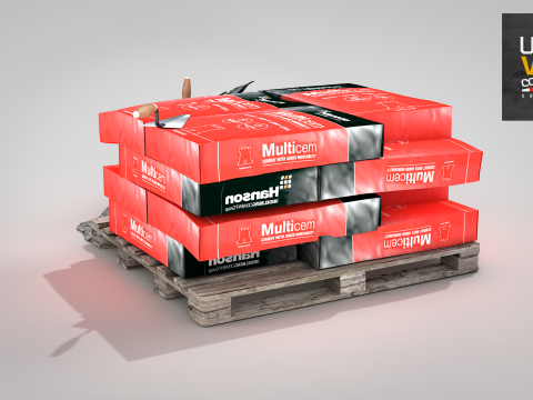 Construction - Cement Bags in Use 3D Model