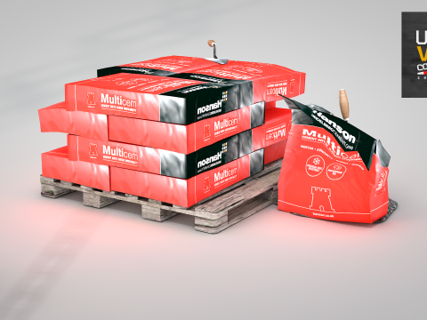 Construction - Cement Bags in Use 3D Model
