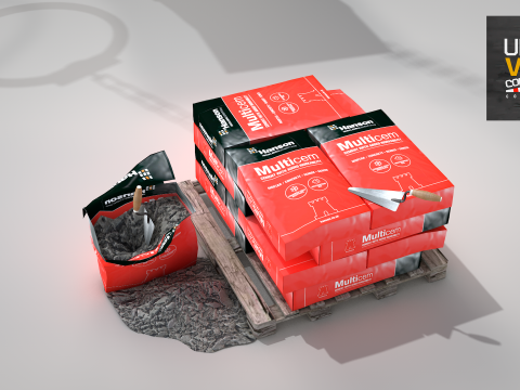 Construction - Cement Bags in Use 3D Model