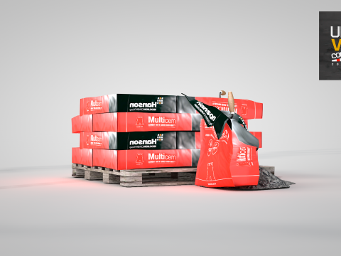 Construction - Cement Bags in Use 3D Model
