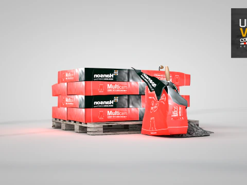 Construction - Cement Bags in Use 3D Model