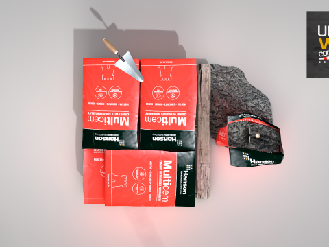 Construction - Cement Bags in Use 3D Model