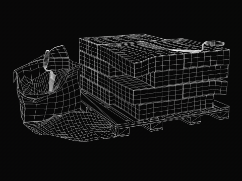 Construction - Cement Bags in Use 3D Model