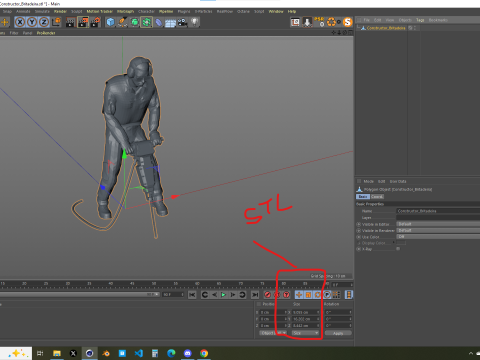 Builder with Jackhammer 3D Model