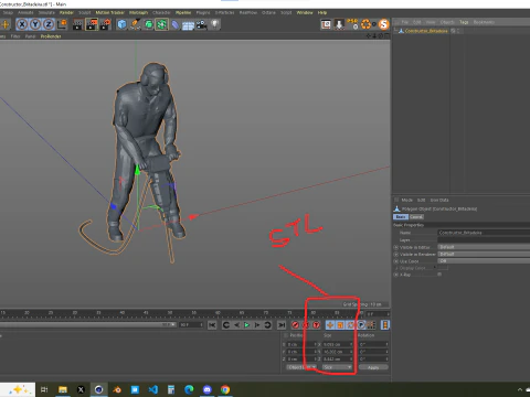 Builder with Jackhammer 3D Model