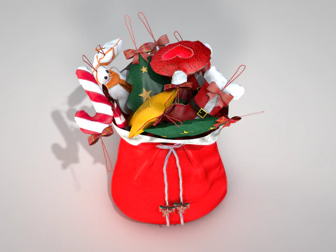 Christmas Felt Decoration Bag 3D Model