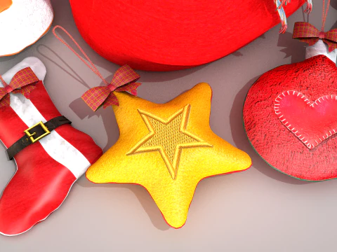 Christmas Felt Decoration Bag 3D Model