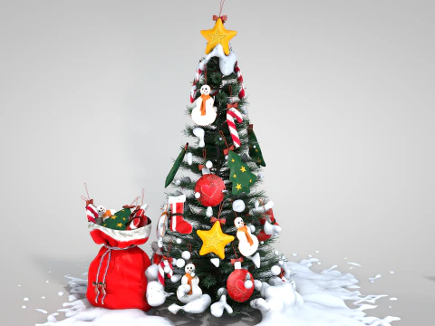Christmas Felt Decoration Bag 3D Model