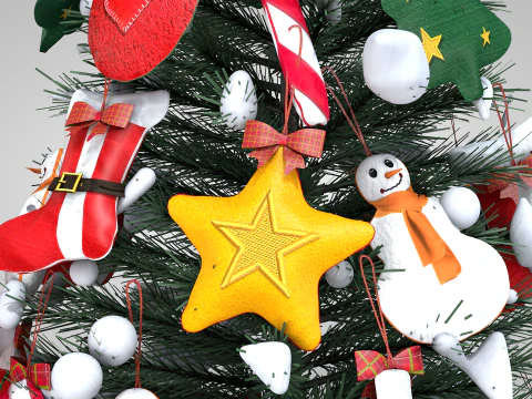 Christmas Felt Decoration Bag 3D Model
