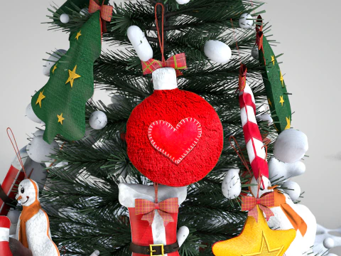 Christmas Felt Decoration Bag 3D Model