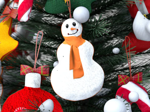 Christmas Felt Decoration Bag 3D Model