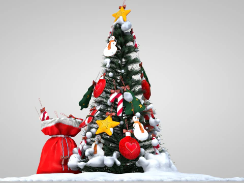 Christmas Felt Decoration Bag 3D Model