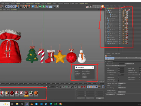 Christmas Felt Decoration Bag 3D Model