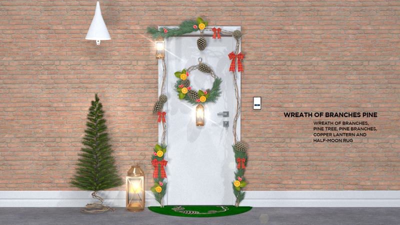 Weihnachtskranz mit Tannenzweigen 3D Modell .c4d .max .obj .3ds .fbx .stl .blend