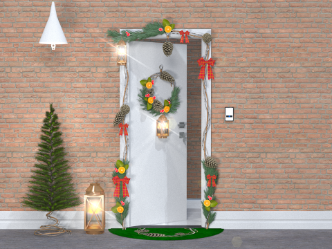 Weihnachtskranz mit Tannenzweigen 3D Modell
