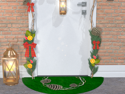 Weihnachtskranz mit Tannenzweigen 3D Modell