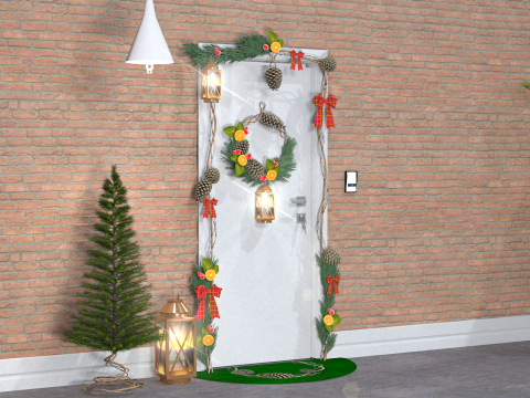 Weihnachtskranz mit Tannenzweigen 3D Modell