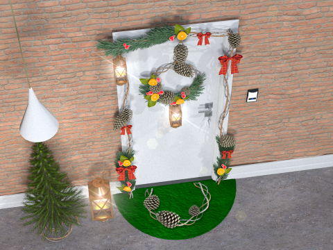 Weihnachtskranz mit Tannenzweigen 3D Modell