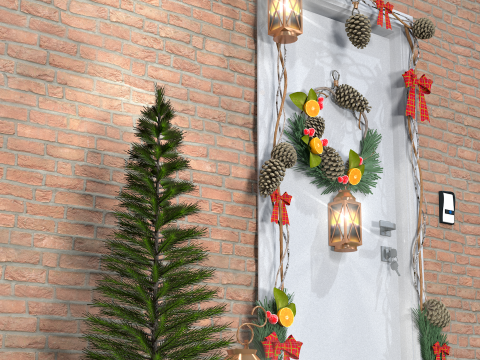 Weihnachtskranz mit Tannenzweigen 3D Modell