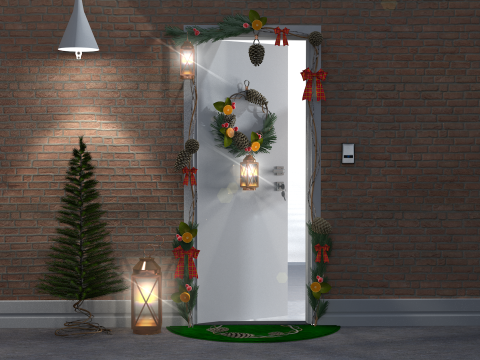 Weihnachtskranz mit Tannenzweigen 3D Modell