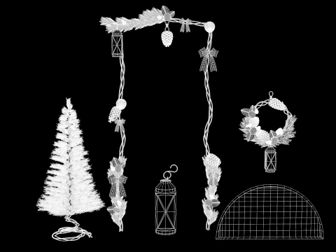 Weihnachtskranz mit Tannenzweigen 3D Modell