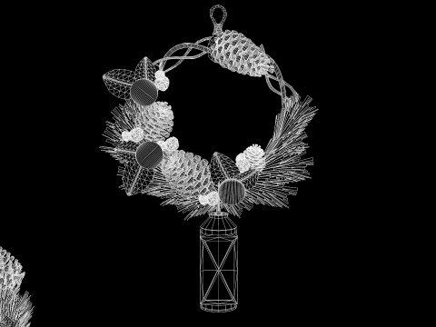 Weihnachtskranz mit Tannenzweigen 3D Modell