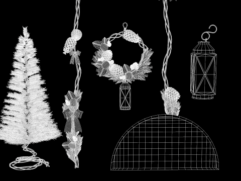 Weihnachtskranz mit Tannenzweigen 3D Modell