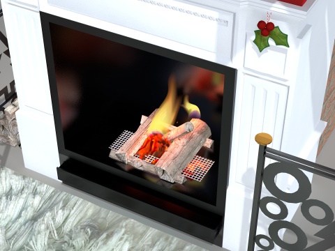 Cheminée et décoration de Noël Modèle 3D