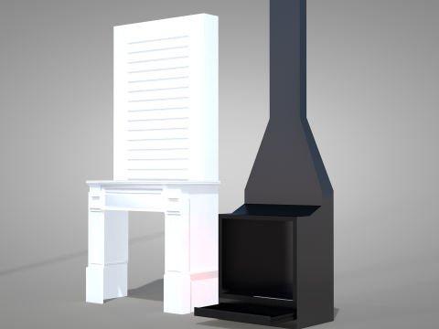Cheminée et décoration de Noël Modèle 3D