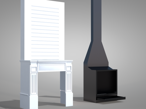 Cheminée et décoration de Noël Modèle 3D