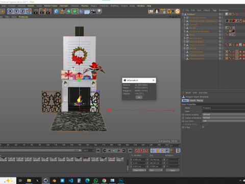 Cheminée et décoration de Noël Modèle 3D