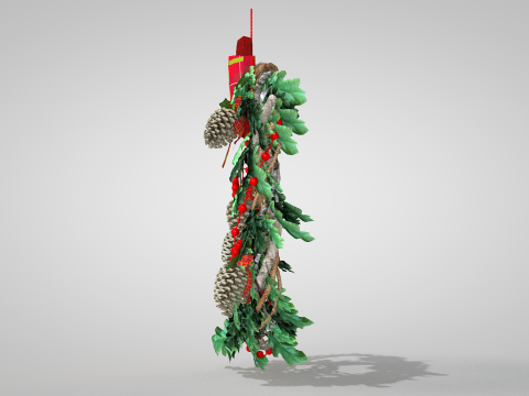 Corona Navideña - Ramas De Pino Secas Modelo 3D