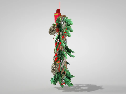 Christmas Wreath - Dried Pine Branches 3D Model