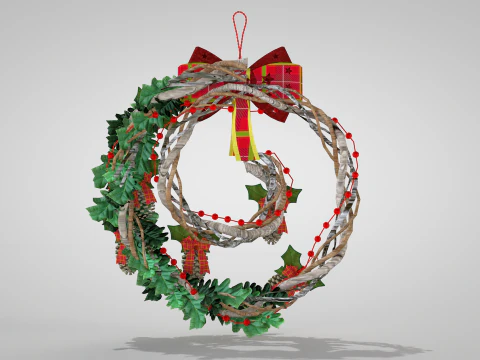 Christmas Wreath - Dried Pine Branches 3D Model