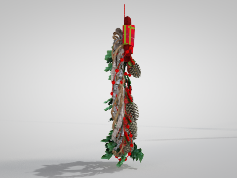 Corona Navideña - Ramas De Pino Secas Modelo 3D
