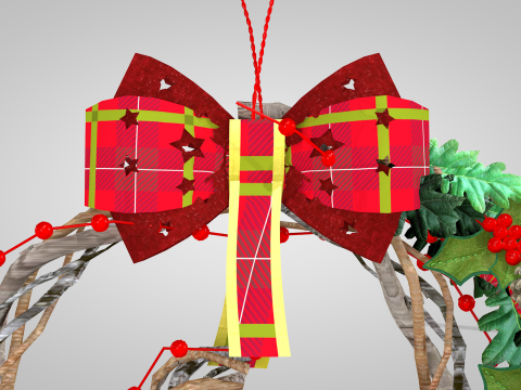 Corona Navideña - Ramas De Pino Secas Modelo 3D