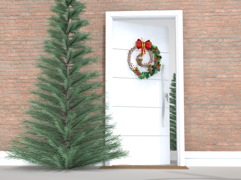 Corona Navideña - Ramas De Pino Secas Modelo 3D