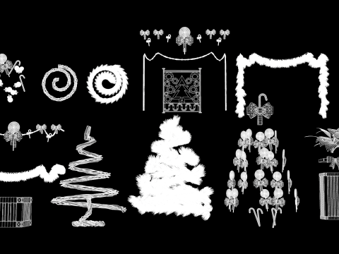 크리스마스 롤리팝 벽난로 가득 3D 모델