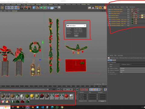 Wieńce świąteczne Dekoracja całych drzwi Model 3D