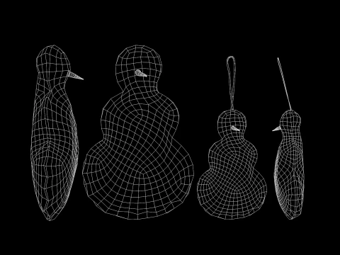 Puf y almohada de mu&ntilde;eco de nieve navide&ntilde;o Modelo 3D