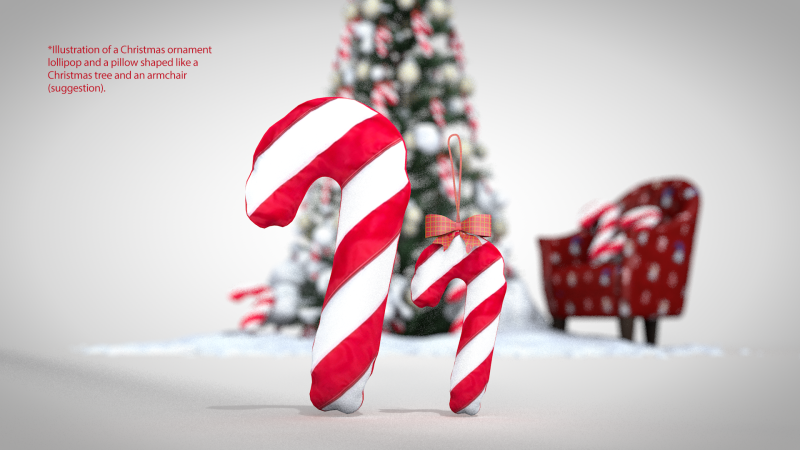 Puf y almohada Christmas Lollipop Modelo 3D .c4d .max .obj .3ds .fbx .stl .blend