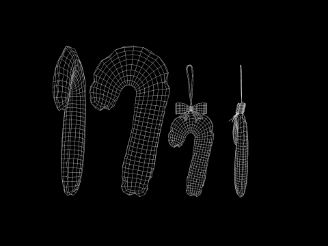 Puf y almohada Christmas Lollipop Modelo 3D