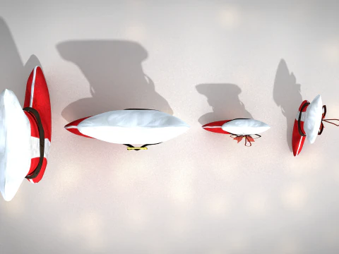 Christmas Sock Pouf and Pillow 3D Model
