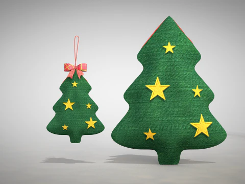 Pouf e cuscino per albero di Natale Modello 3D