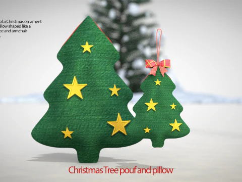 Christmas Tree Pouf and Pillow 3D Model