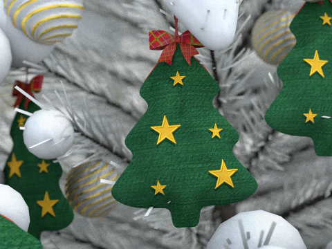 Christmas Tree Pouf and Pillow 3D Model