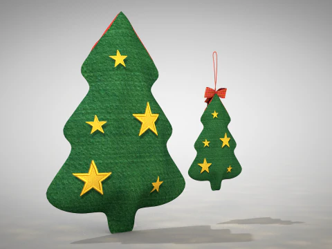 Christmas Tree Pouf and Pillow 3D Model