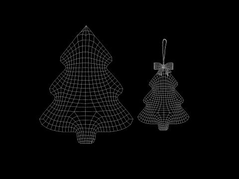 Pouf dan Bantal Pohon Natal Model 3D